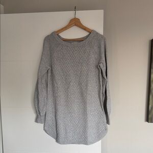 Gray Knit Tunic Sweater